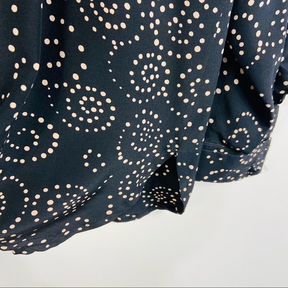 Gillian studio Size 16 vintage 100% silk shirt button down black brown dots - Picture 5 of 7